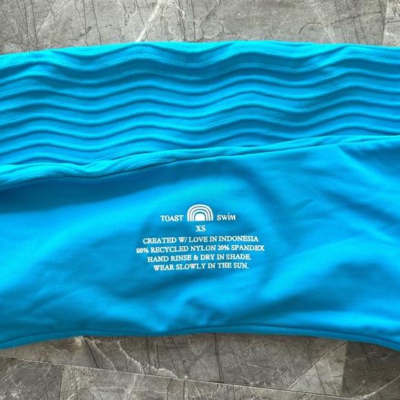 Toast Swim x Free People Crop Tube Top + Banded Waist Bottom – Ocean Wave – XS - Picture 2 of 5